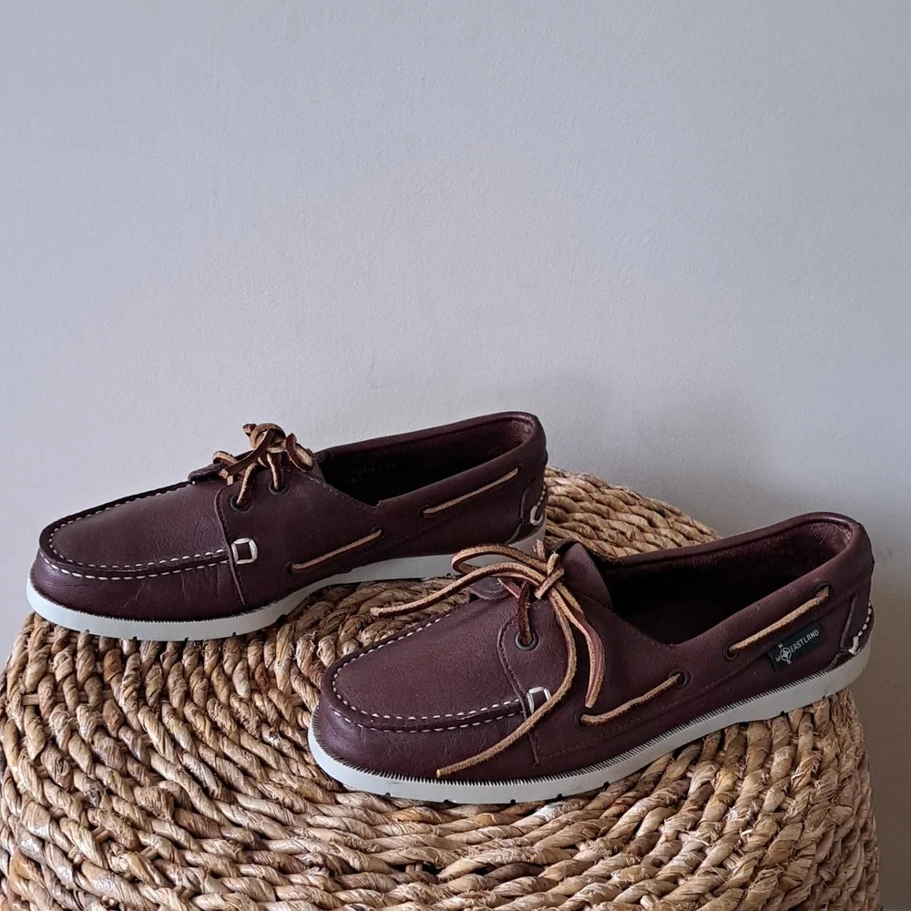 Eastland Mens Seaquest Preppy Brown Leather Boat/Docksider Loafer‎ Shoes 7